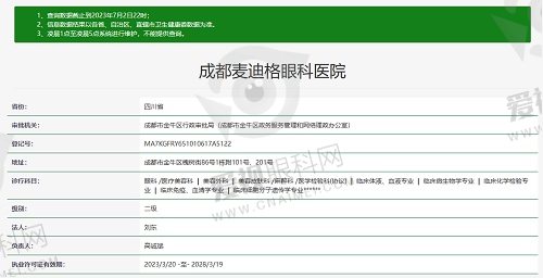 成都麦迪格眼科医院资质
