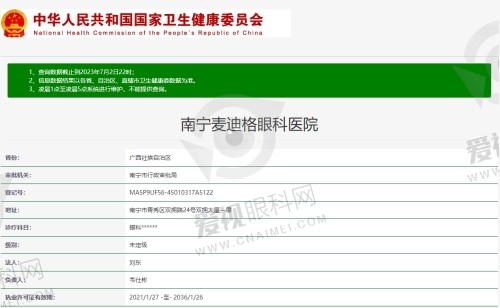 南宁麦迪格眼科门头资质