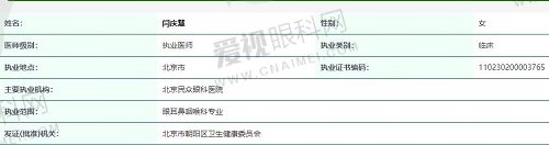闫庆慧医生执照